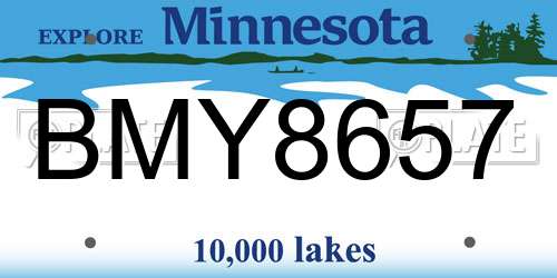 BMY8657 Minnesota License Plate