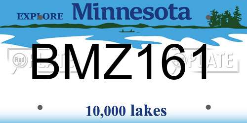 BMZ161 Minnesota License Plate