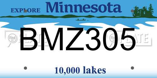 BMZ305 Minnesota License Plate