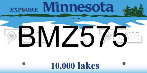BMZ575 Minnesota License Plate