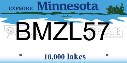 BMZL57 Minnesota License Plate