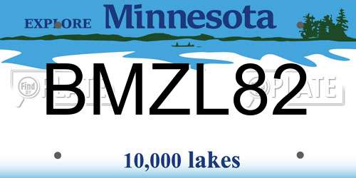 BMZL82 Minnesota License Plate