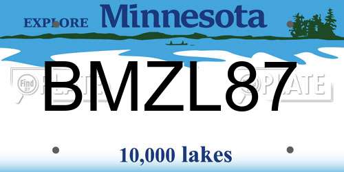 BMZL87 Minnesota License Plate