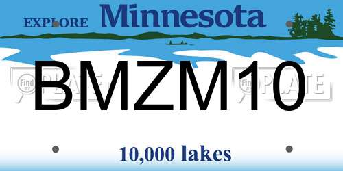 BMZM10 Minnesota License Plate