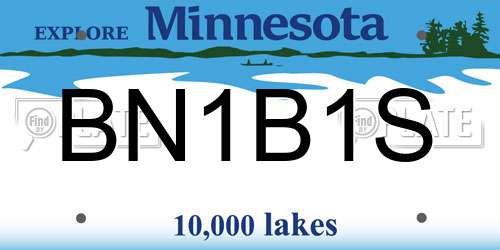 BN1B1S Minnesota License Plate