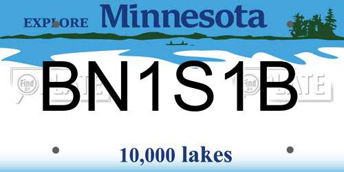 BN1S1B Minnesota License Plate