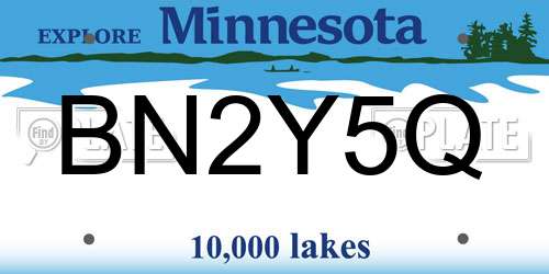 BN2Y5Q Minnesota License Plate