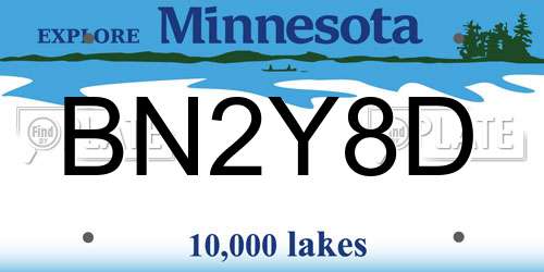 BN2Y8D Minnesota License Plate