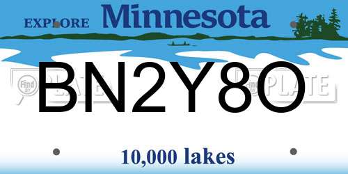 BN2Y8O Minnesota License Plate