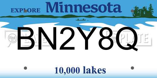 BN2Y8Q Minnesota License Plate