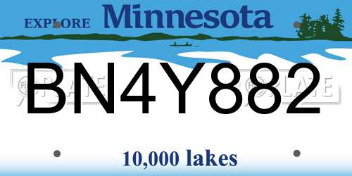 BN4Y882 Minnesota License Plate