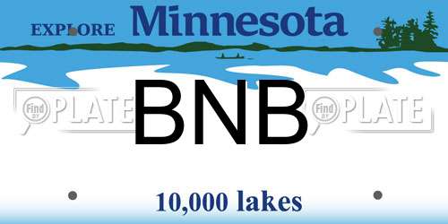 BNB Minnesota License Plate