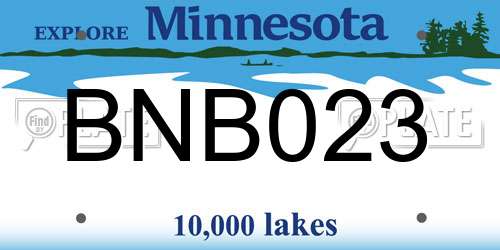 BNB023 Minnesota License Plate