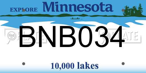 BNB034 Minnesota License Plate