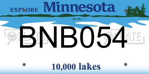 BNB054 Minnesota License Plate
