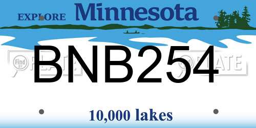 BNB254 Minnesota License Plate
