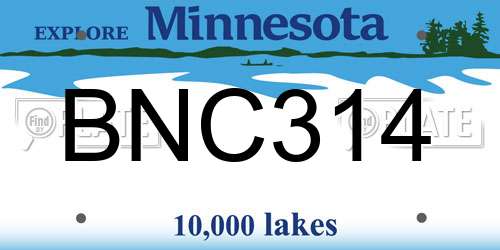 BNC314 Minnesota License Plate