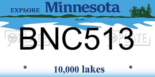 BNC513 Minnesota License Plate