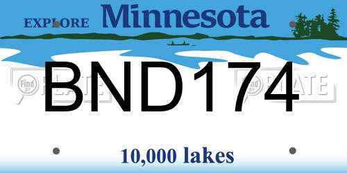 BND174 Minnesota License Plate