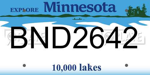BND2642 Minnesota License Plate