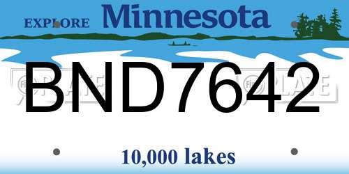 BND7642 Minnesota License Plate