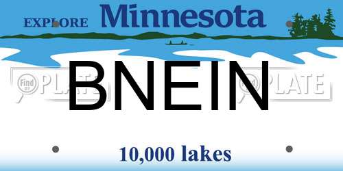 BNEIN Minnesota License Plate