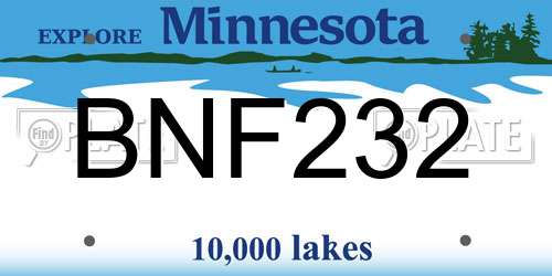 BNF232 Minnesota License Plate