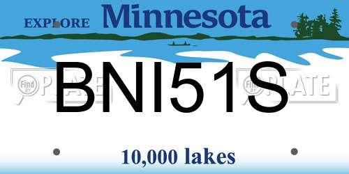 BNI51S Minnesota License Plate