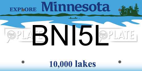 BNI5L Minnesota License Plate