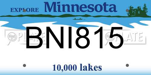 BNI815 Minnesota License Plate