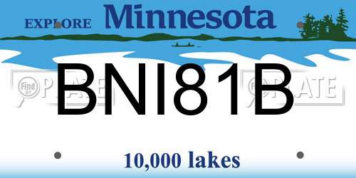 BNI81B Minnesota License Plate