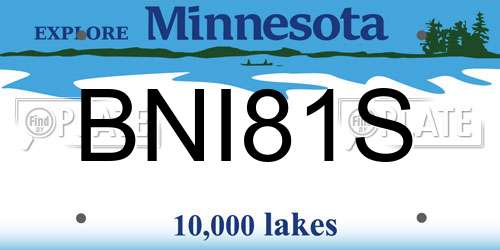 BNI81S Minnesota License Plate