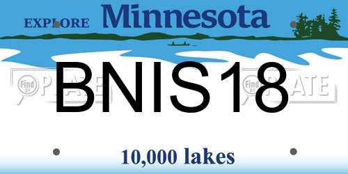 BNIS18 Minnesota License Plate