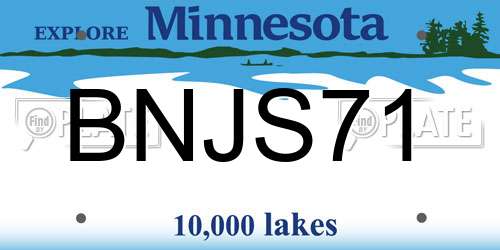 BNJS71 Minnesota License Plate