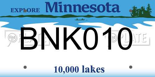 BNK010 Minnesota License Plate