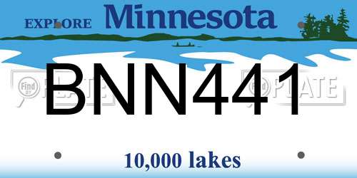 BNN441 Minnesota License Plate