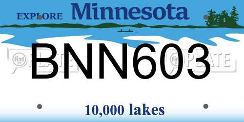 BNN603 Minnesota License Plate