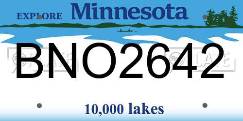 BNO2642 Minnesota License Plate