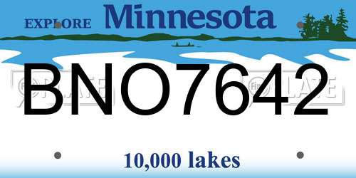 BNO7642 Minnesota License Plate