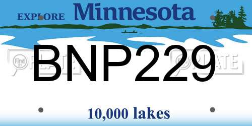BNP229 Minnesota License Plate