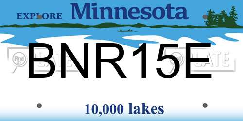 BNR15E Minnesota License Plate
