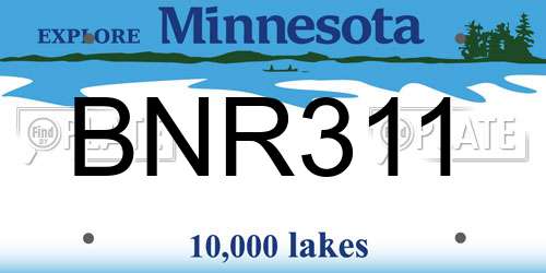 BNR311 Minnesota License Plate