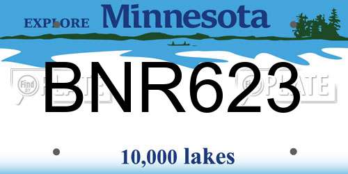 BNR623 Minnesota License Plate