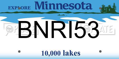 BNRI53 Minnesota License Plate
