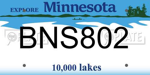 BNS802 Minnesota License Plate