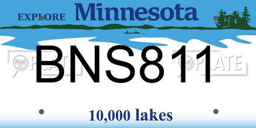 BNS811 Minnesota License Plate