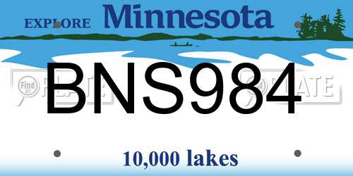 BNS984 Minnesota License Plate