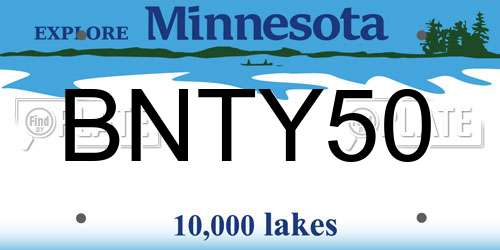 BNTY50 Minnesota License Plate
