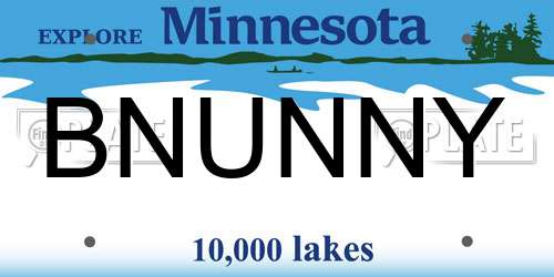 BNUNNY Minnesota License Plate