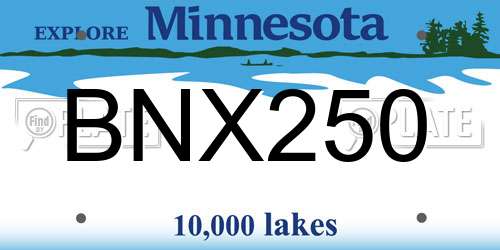 BNX250 Minnesota License Plate
